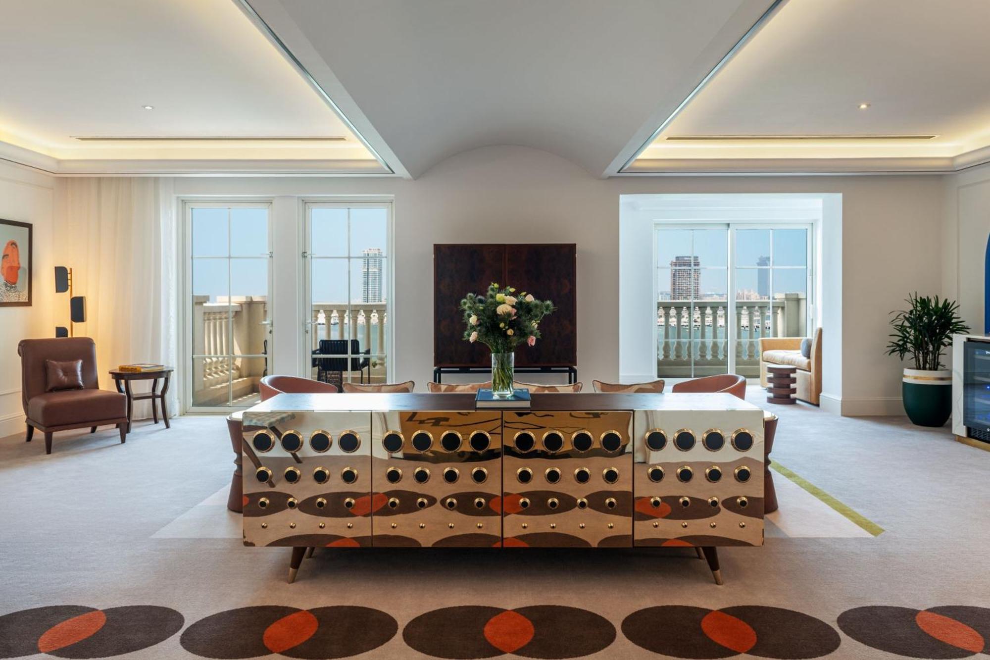 Penthouse Suite Duplex Sea View 2 Bedroom Suite Balcony 1 King 2 Queens & Sofa bed Dubai Airport Transfers Happy Hour Afternoon tea Club Lounge & Jungle Bay Waterpark access